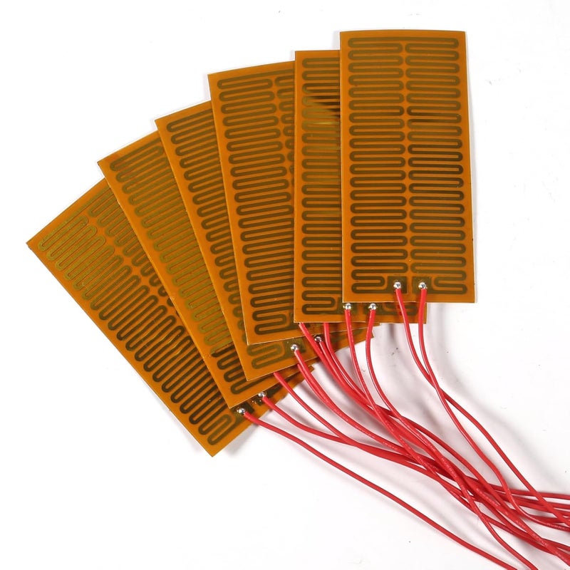 ALMOCN 6PCS Film Heater Plate 12V 7W Self-Adhesive Flexible Polyimide Heater Plate PI Heating Film with Cord 150mm, 25 x 50mm - Image 5